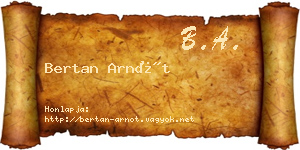 Bertan Arnót névjegykártya
